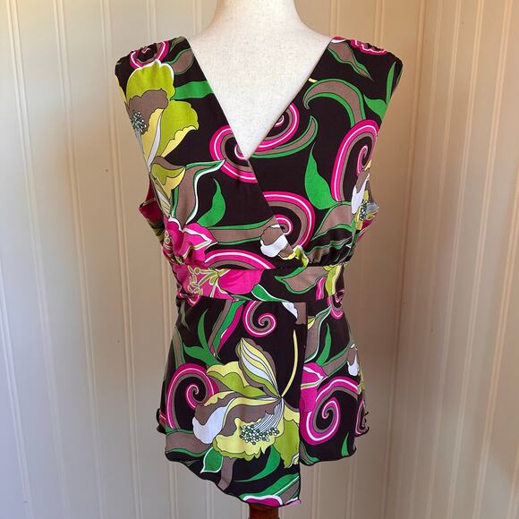 Vintage 90s/Y2K Boho Brown Top L - Picture 2 of 6